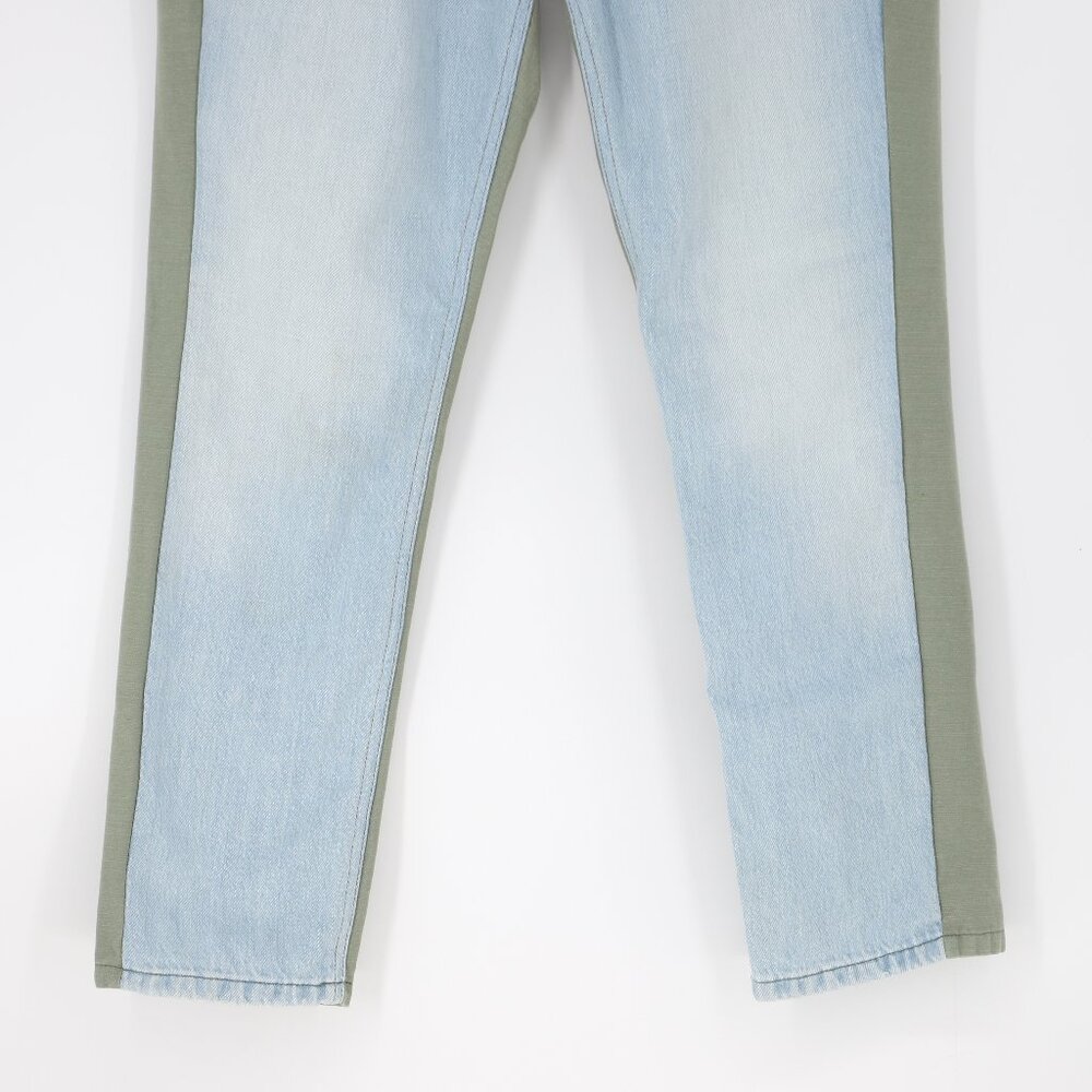 FRAME Le Beau Cargo Pants Boyfriend Fit Canteburry Two Toned Blue Green Size 26 - Picture 7 of 9